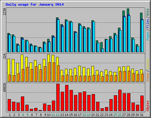 Daily usage for January 2014