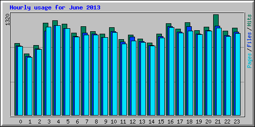 Hourly usage for June 2013