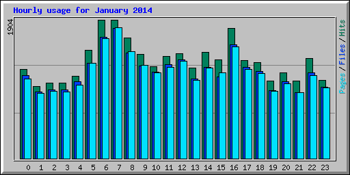 Hourly usage for January 2014