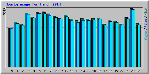 Hourly usage for March 2014