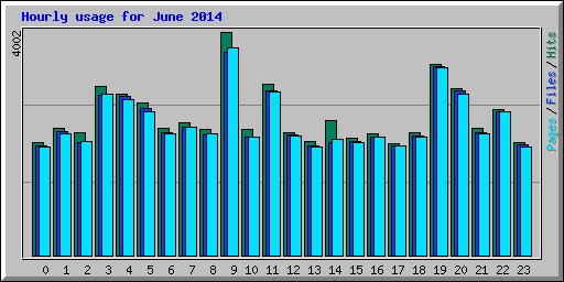 Hourly usage for June 2014