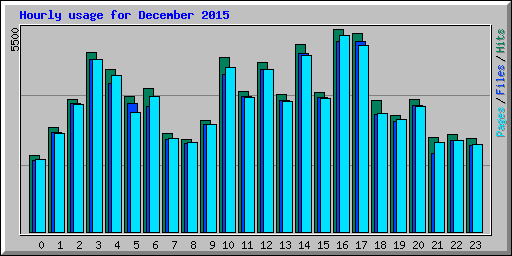 Hourly usage for December 2015