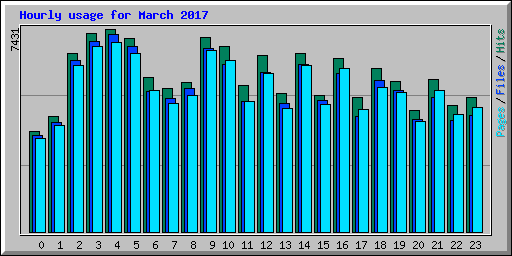Hourly usage for March 2017